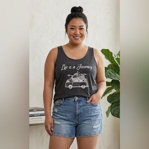 Next Level Apparel - “Life Is A Journey”  VW Bus Charcoal Tank Top